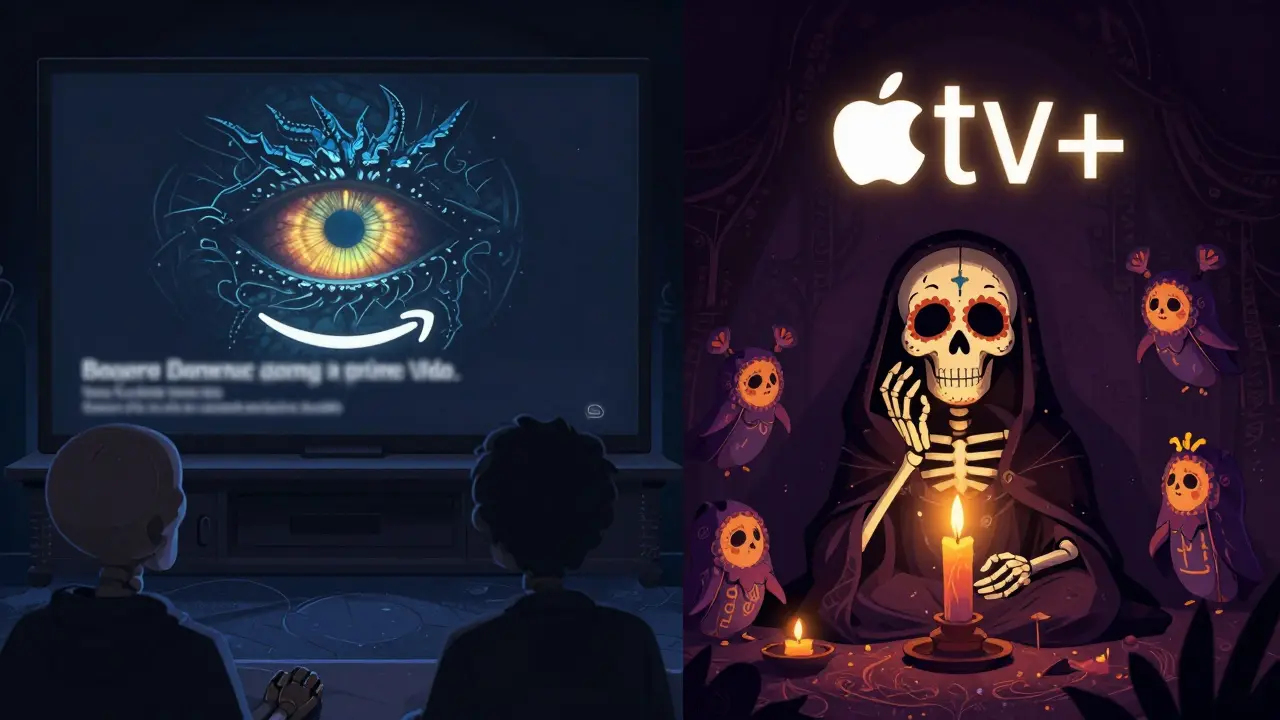 Split-screen: blurry subtitles cut off by a dragon vs. crisp golden text glowing safely above a dark scene.