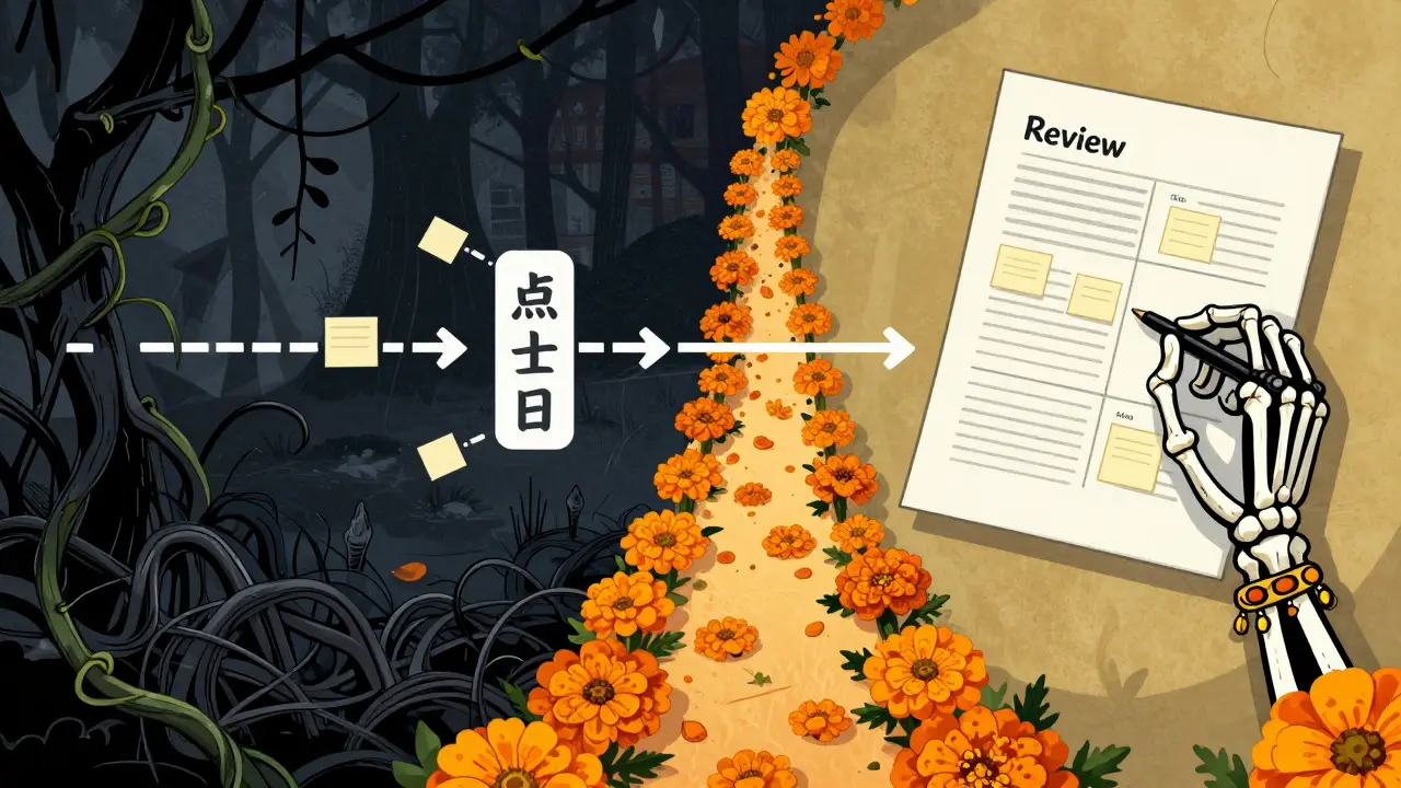 Path from chaos to order using a review template guide