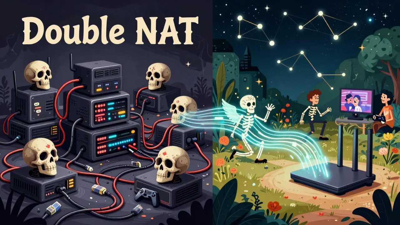 Comparison of chaotic double NAT vs smooth open network