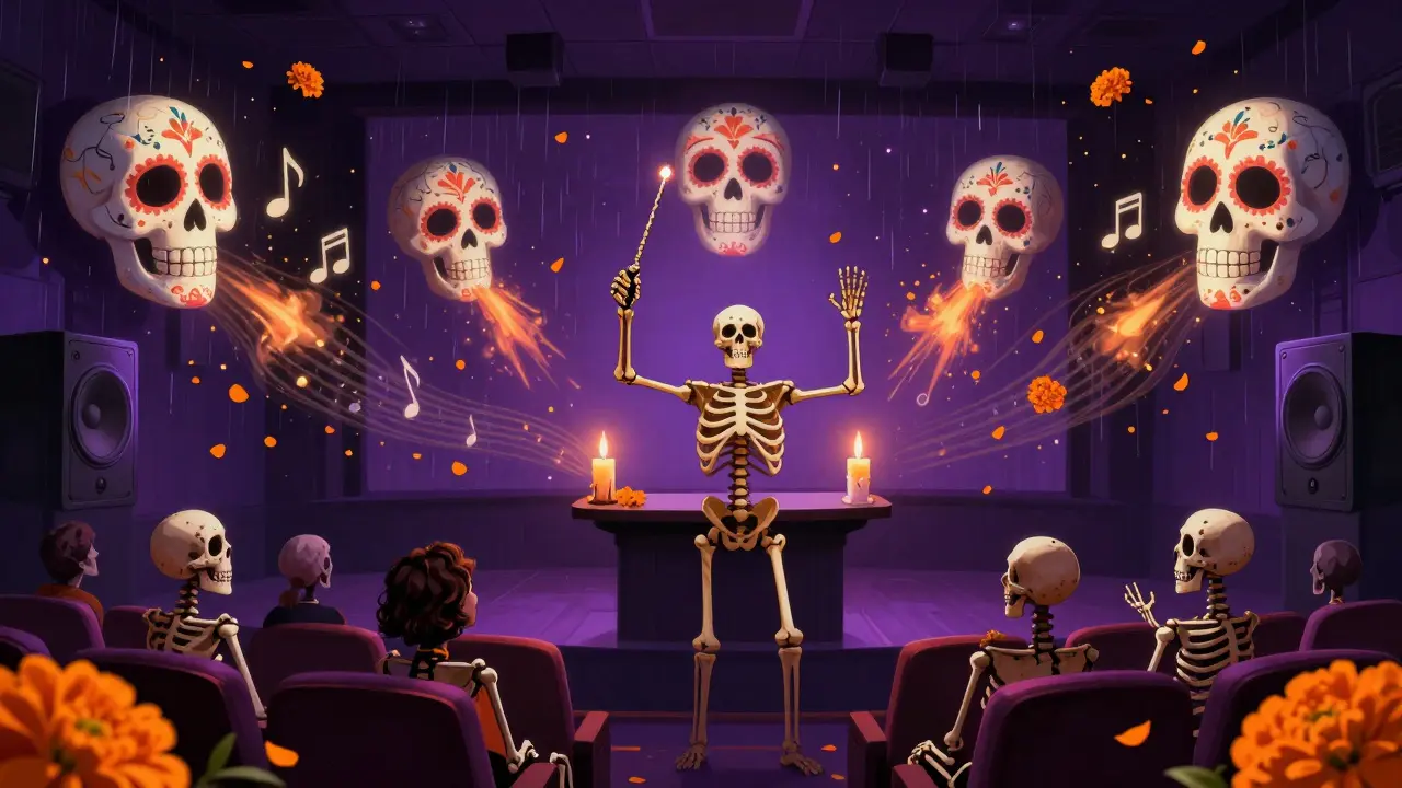 Skeleton conductor illustrating immersive 5.1 surround audio