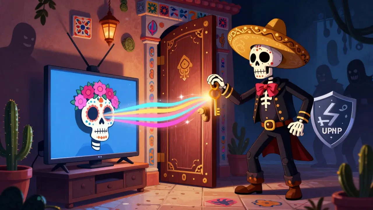 Skeleton doorman using UPnP to open firewall for smart TV