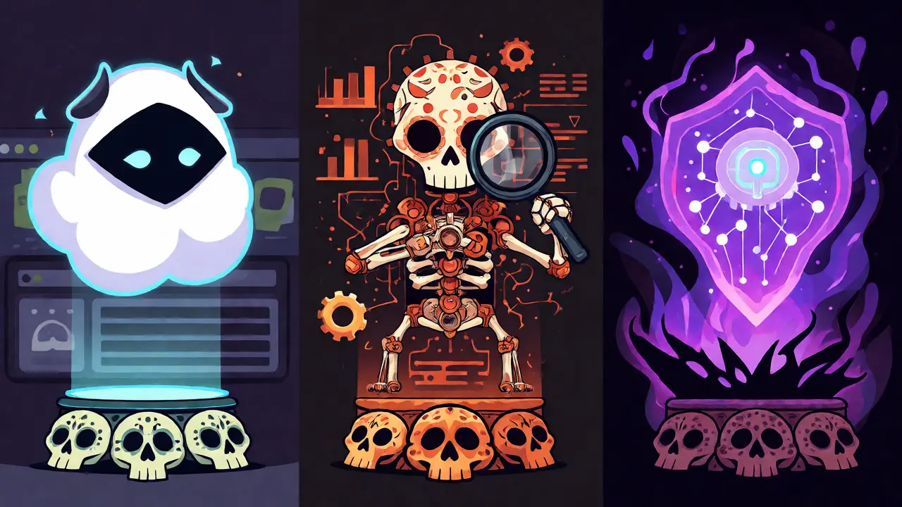 Three guardian figures representing Nightbot, Moobot, and Auto-Mod in illustrative style